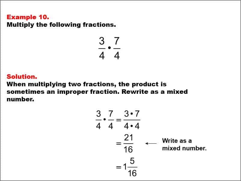 Examples of fraction operations